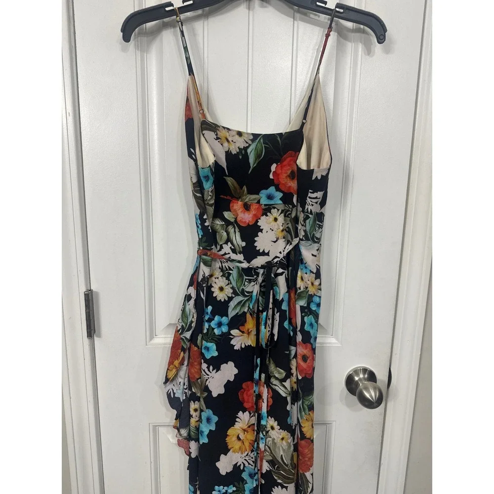 Yumi Kim Morning Glory Cross Roads Maxi Dress Floral High Low Wrap Medium